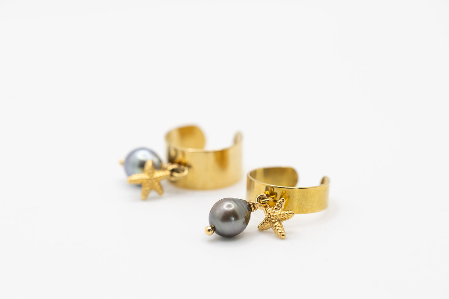 Bague Mamatai en coquillage polynésien et acier inoxydable - création Takumoe Bijoux