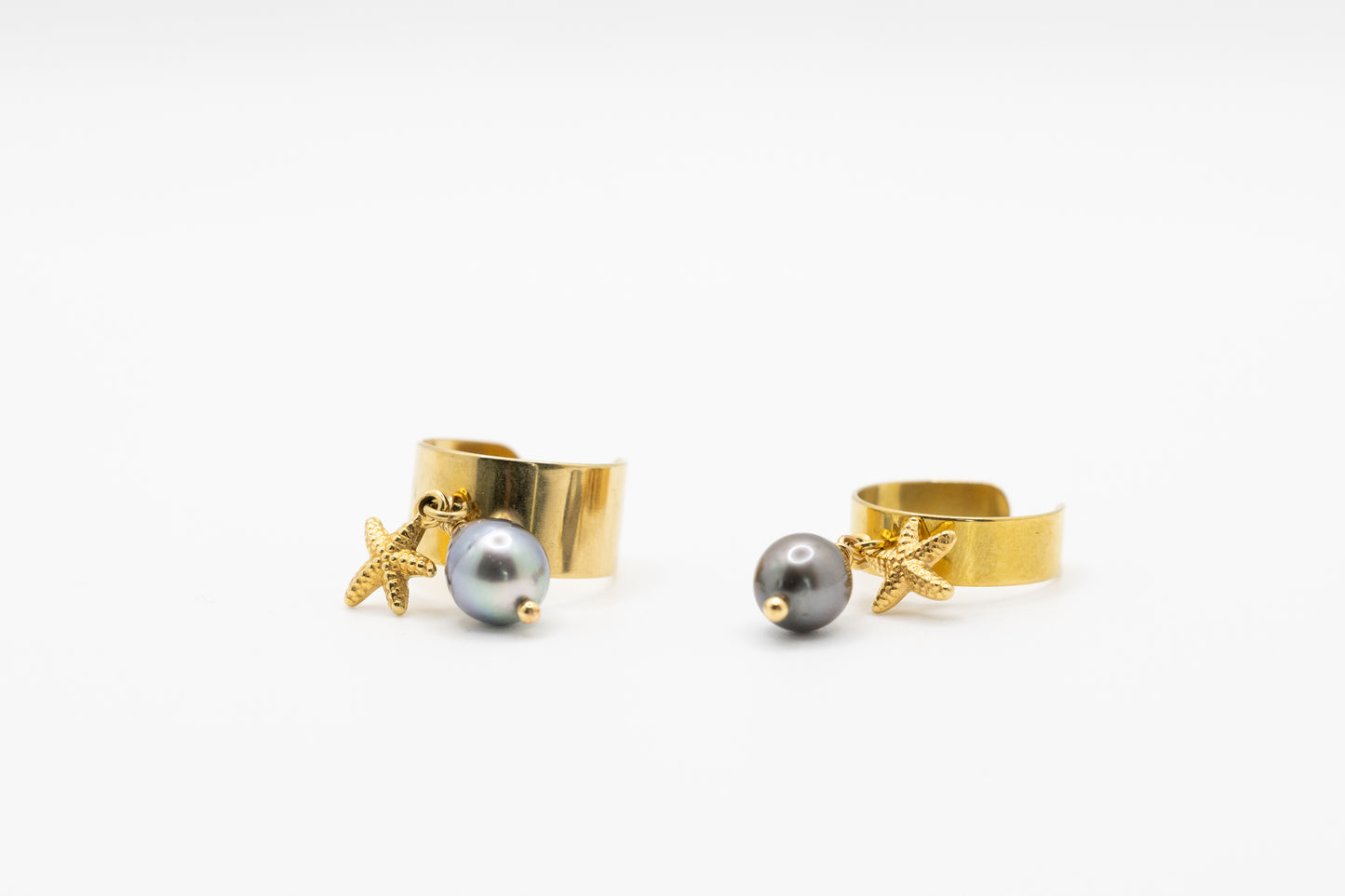 Bague Mamatai en coquillage polynésien et acier inoxydable - création Takumoe Bijoux